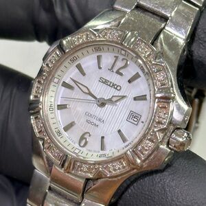 Seiko Coutura SXDC33 Mother-Of-Pearl White Dial Date Ladies’ 30mm Luxury Watch